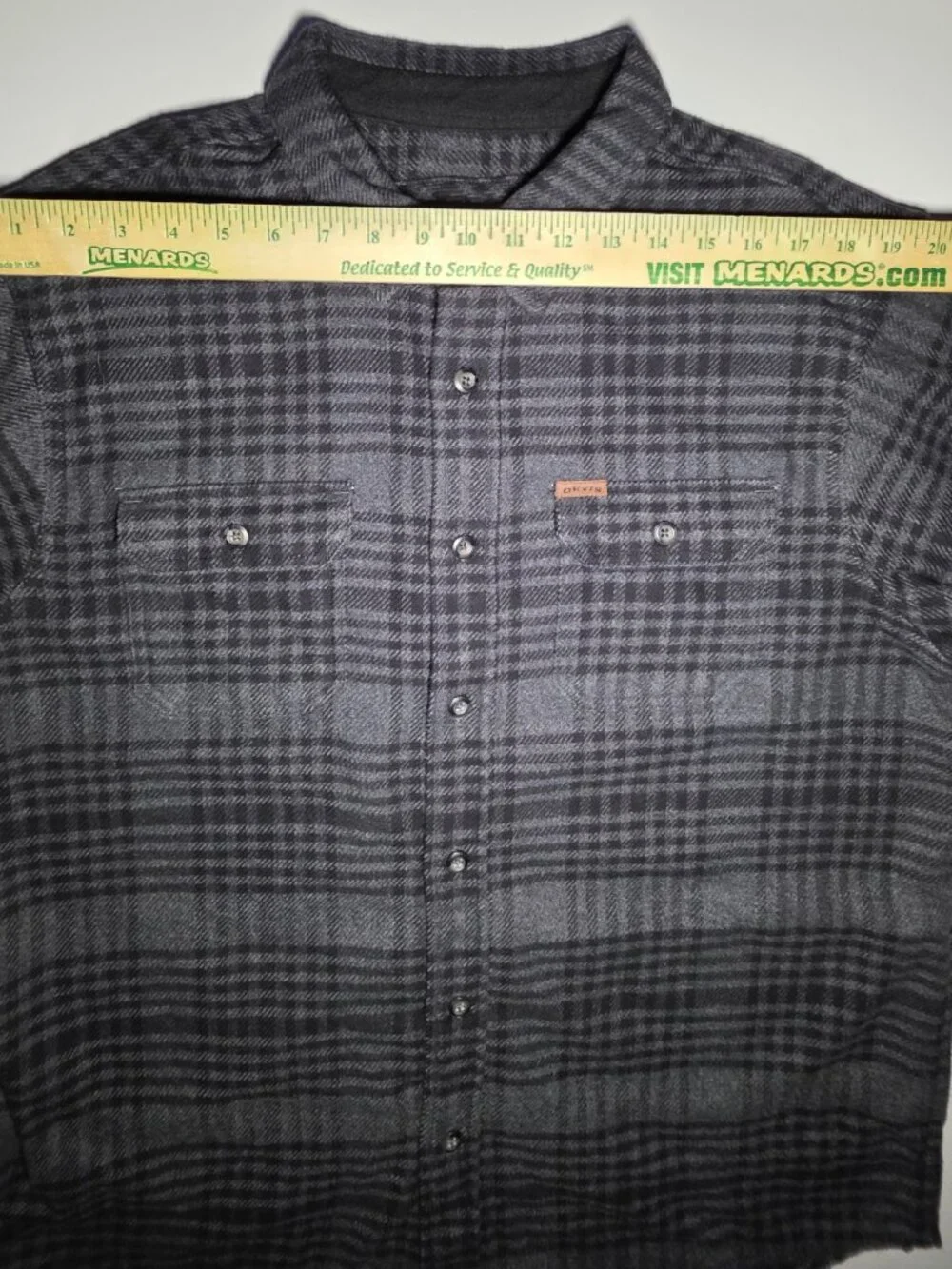 Orvis Mens Gray and Black Plaid Button Up 4 Pocket Flannel Shirt Jacket Size XL